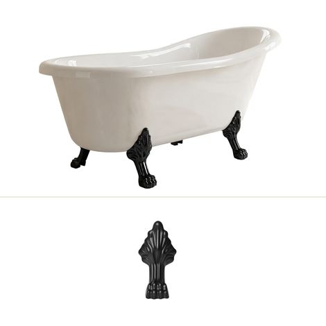 Baignoire îlot LEONA 160x75 pieds noir (1/5)