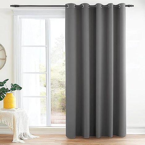 Rideau Occultant Thermique - Cloison Amovible pour Décoration Maison et Séparation de Pièce, Rideau à Oeillets Isolation Thermique Tissu Lourd Lumineux Gris Lot de 1 203 x 213 cm (1/5)