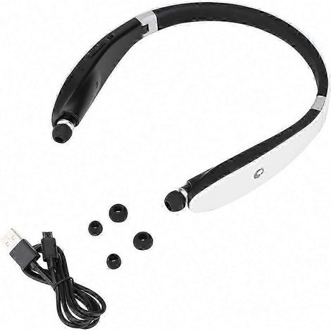 SX-991 Kabelloser Bluetooth-Kopfhörer, faltbar und ausziehbar, mit Nackenbügel, Teleskopdesign, Farbe Schwarz/Weiß, für mobiles Musikhören und Sport. (1/3)