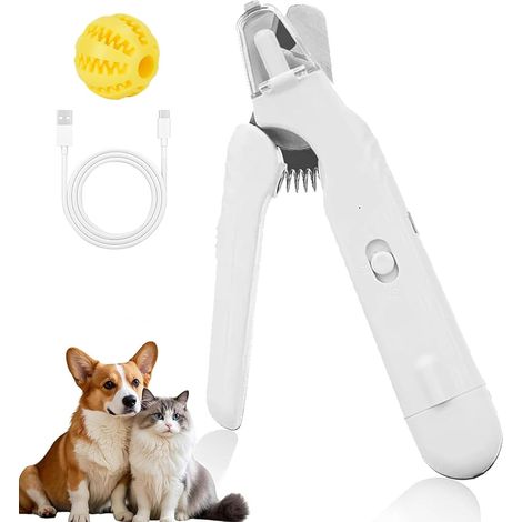 Corta las uñas de forma segura y sin estrés. Cortauñas para perros con protector antisalpicaduras. Cortauñas para gatos con luz LED. Para mascotas grandes, medianas y pequeñas (C).