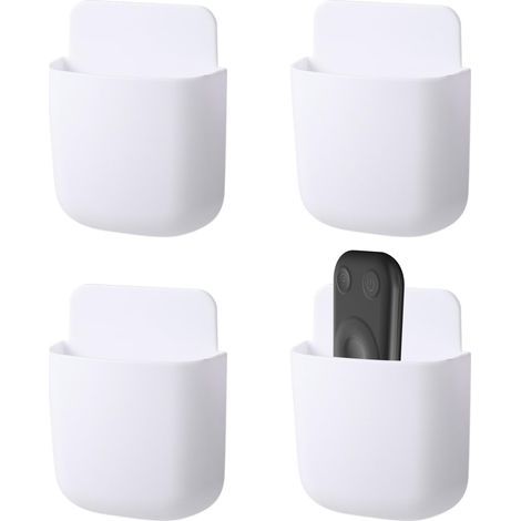 Boîte de rangement pour télécommande 4 pièces, Organisateur mural, Blanc (1/5)