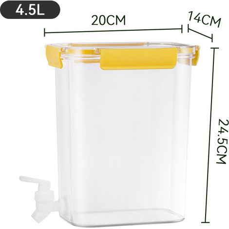 Bouilloire à eau froide grande capacité, robinet épais, récipient de conservation des boissons étanche, jaune - 4,5 L (1/5)