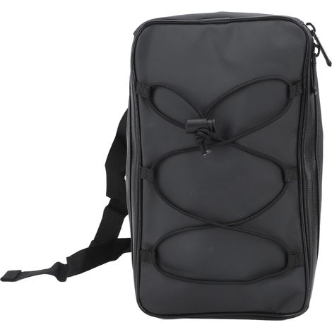 Sacoche arrière vélo 8L noir imperméable multifonction, sac de selle électrique grande capacité en cuir PU, grand porte-bagages bicyclette. (1/5)