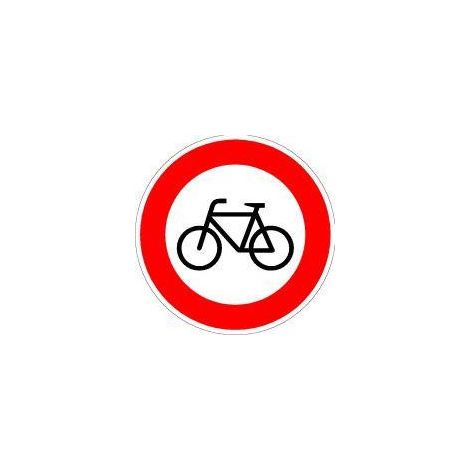 Panneau VKZ.254 Ronde 600mm Interdiction aux cyclistes Label de qualité RAL feuille RA1 (1/2)