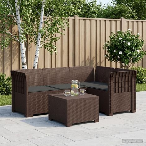 vidaXL Sofá de Jardín para 4 Personas con Cojines y Diseño de Rattan (1/5)