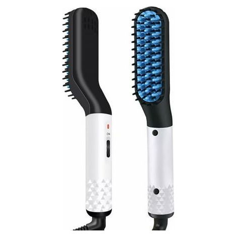 Mini peigne électrique pour barbe et cheveux pour hommes, lisseur pour barbe et cheveux