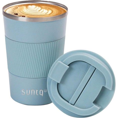 SUNTQ Kaffeebecher to go Thermo Edelstahl 380ml doppelwandig auslaufsicher (1/5)