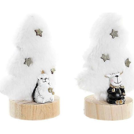 Boule de Noël DKD Décoration d'intérieur Arbre Polyester MDF Résine (12 x 8 x 15,5 cm) (2 unités) (1/3)