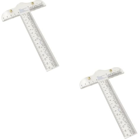 Lot de 2 règles en T pour dessin technique, règle mesure, droite (1/5)