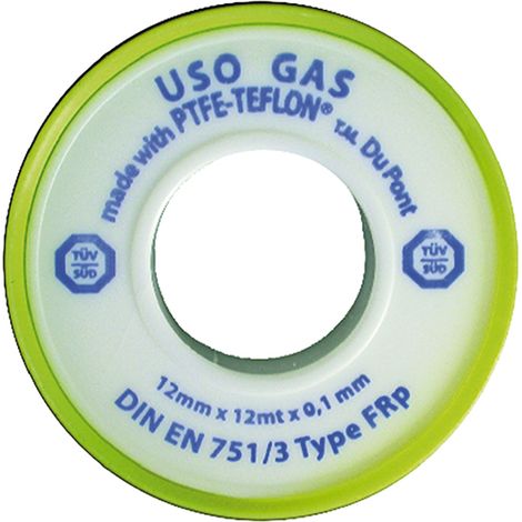 NASTRO TEFLON PER GAS 'PROFESSIONALE' 1/2x12 mt. x0,1 mm - cf. 10 rt.  - VIKY