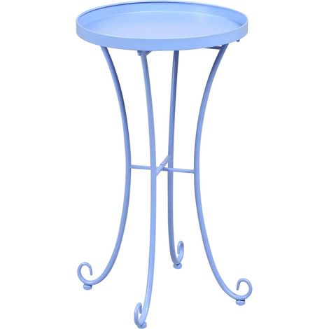 Outdoor Beistelltisch CAVINIA 40 cm 40 cm Metall Hellblau