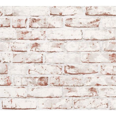 Papier peint 3D aspect pierre carrelage Profhome 907813 papier peint intissé lisse avec un dessin nature mat rouge brun 5,33 m2 (1/5)