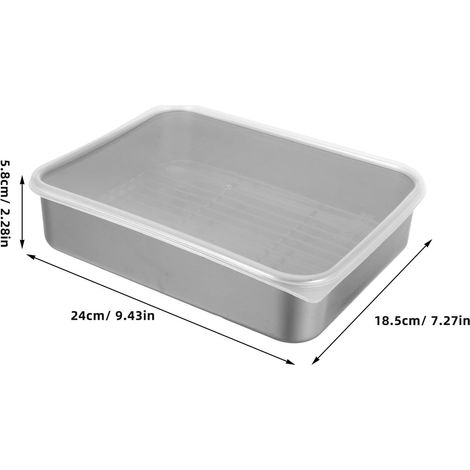 Boîte à raviolis avec couvercle acier inoxydable 4 pouces (1/4)