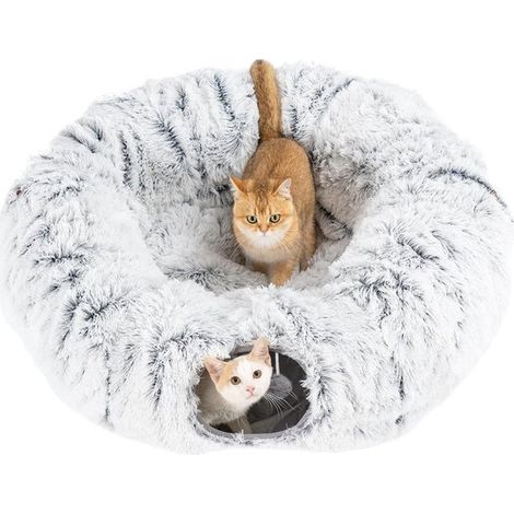 Cuccia per gatti - Letto a tunnel con cuscino centrale lavabile - Tunnel grande - Giocattolo per gatti, 3 forme diverse per gatti e gattini da interno (1/5)