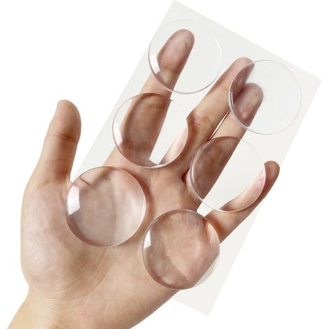 Set mit 6 Silikon-Türstoppern, transparenten, selbstklebenden Wandschonern, weichen und wiederverwendbaren Gummi-Wandschonern fürs Bett