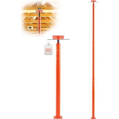 Teleskop-Rangierwagenheber, 54"-150", 11200 lb Tragfähigkeit, verstellbarer Balken zum Nivellieren, temporäre Stahlstütze. (1/5)