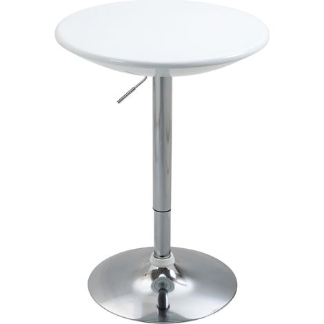 Tavolo alto regolabile rotondo in metallo bianco Ø61 x 76-97 cm (1/5)