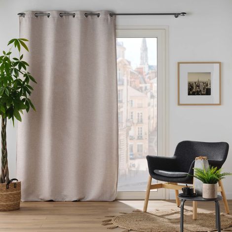 Rideau jacquard 140 x 240 cm Occultant Duskyne Beige (1/4)