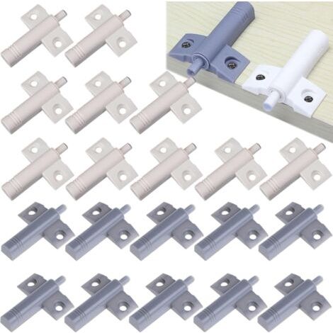 Sollbry 20 Pcs Cuisine Amortisseur de Porte Tampon Amortisseur Tiroir Matériau ABS Recyclable à Haute Résistance Réduisez le Bruit pour le Bureau/Armoires/Tiroirs et Portes (Blanc + Gris)