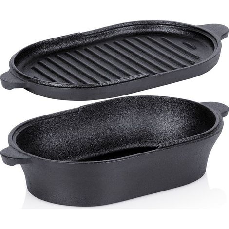 Cocotte en fonte avec couvercle 2 en 1 28 x 16 cm 12 l (1/5)