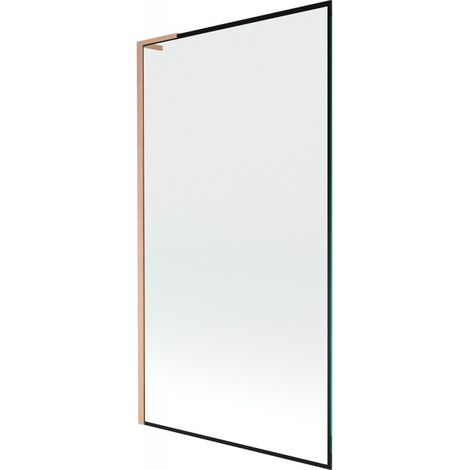 Mexen Next L paratia per vasca da bagno a 1 anta 100 x 150 cm, cornice nera, rame spazzolato - 895-100-000-03-70-65 (1/5)