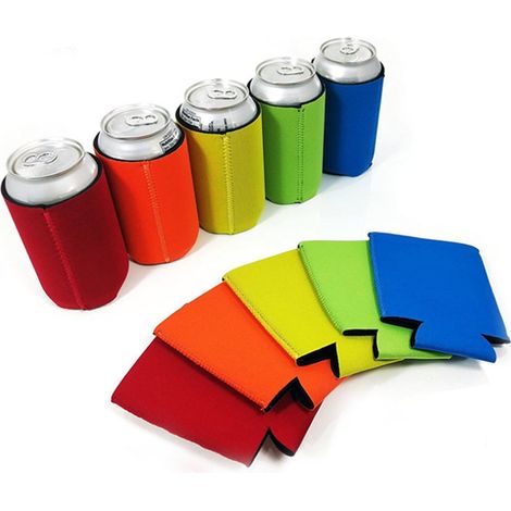 10 Stück Neopren-Bierdosenkühler, Getränkeflaschenhalter, Isolierhüllen, zufällige Farbe (1/5)