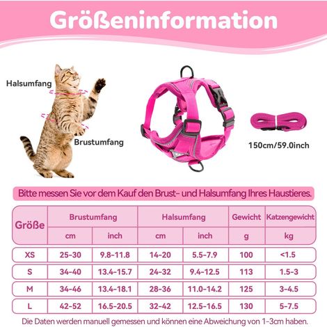 Harnais réglable pour chat avec laisse - Ensemble de marche sécurisé pour chaton et petit chien, respirant et réfléchissant (1/5)