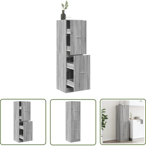 vidaXL Apothekerschrank Grau Sonoma 40x41x144,5 cm Holzwerkstoff (1/5)