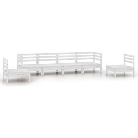 Maison Exclusive - Set Divani da Giardino 6 pz Bianco in Legno Massello di Pino