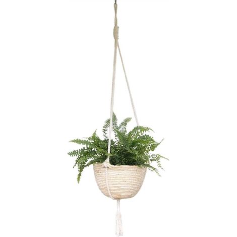Jardinière suspendue, panier tressé en algues, moderne pour l'intérieur et l'extérieur (1/5)
