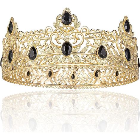 King crown for, birthday crowns for, vintage with black rhinestones, Rhinestones (1/5)