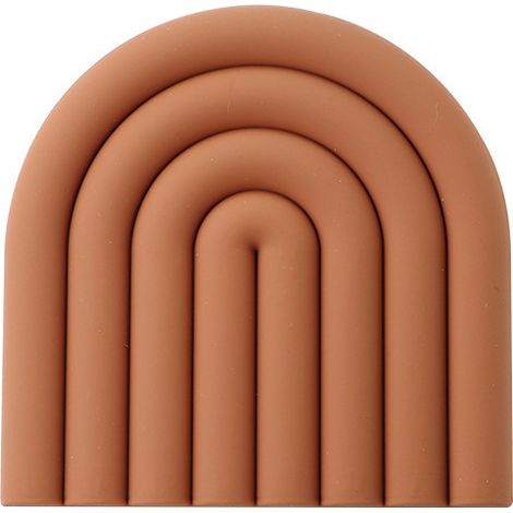 Thickened anti-scalding kitchen casserole mat coaster rainbow heat insulation pad (brown) (1/5)