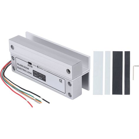 Verrou électrique pour porte vitrée avec signal de retour d'information, 12 V CC, système de contrôle d'accès électronique sécurisé pour porte vitrée sans cadre, côté droit.