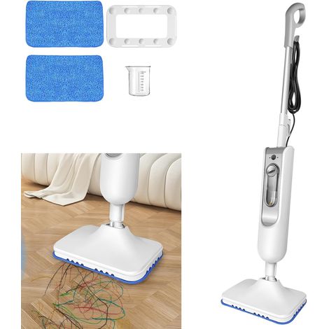 Nettoyeur vapeur à deux vitesses avec poignée amovible, adapté aux carreaux de céramique, planchers de bois franc, nettoyeur vapeur portatif domestique, réservoir d'eau de 400 ml, 16 pieds de fil, 2 t (1/5)