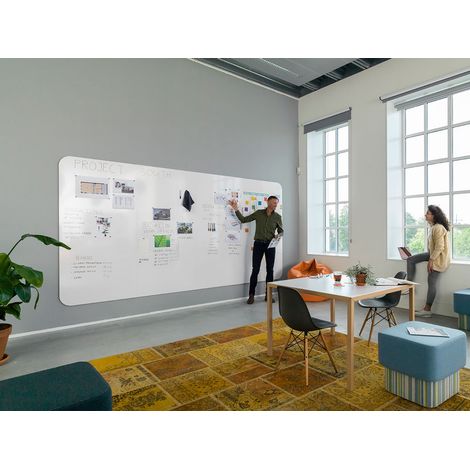 Smit Visual Design tableau blanc sans cadre - 198x392 cm - 4 panneaux (1/4)