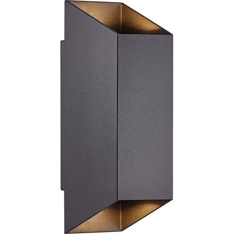 Nordlux – Applique murale hublot d'extérieur IP54 – Aluminium noir – Culot GU10 – H.23.5 cm – Éclairage vers le haut et le bas