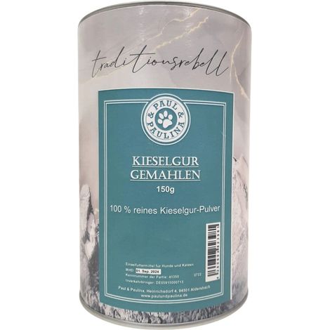 Tierra de diatomeas 150 g Apoyo natural para las articulaciones, protección contra parásitos Paul & Paulina