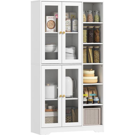 HOMCOM 172 cm Tall Kitchen Cupboard, Pantry Storage Cabinet, White