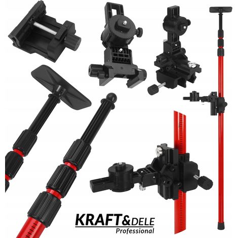 Asta di prolunga per livella laser 3 m 1/4" 360° -45° a 45° Kraft&dele (1/5)