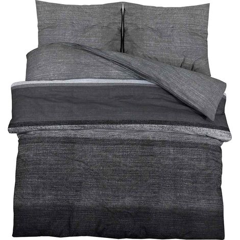 Maison Exclusive - Set Copripiumino Grigio Scuro 260x220 cm in Cotone