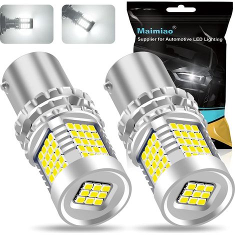 2 x P21W LED Canbus Error Free Bulb, 1156 BA15S Bright LED Car Bulb 89 SMD 12 V Suitable for Backup Lights (White) (1/5)