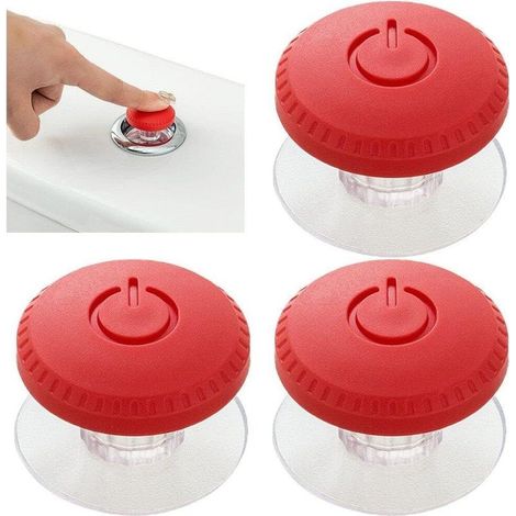 Pulsante di scarico autoadesivo per WC, 3 pezzi, pulsante per cassetta WC, protezione per unghie, coperchio, maniglia, pulsante di scarico (1/4)