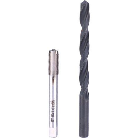 Kit de réparation de filetage 20 pièces M8x1 en acier inoxydable, comprenant un jeu de tarauds pour filetage femelle et un manchon de réparation. (1/5)