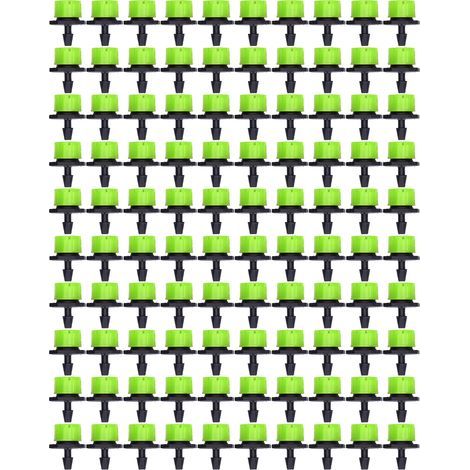 100 Stück verstellbare 8-Loch-Tropfbewässerungs-Emitter für Garten, Gewächshaus und Hof (1/5)