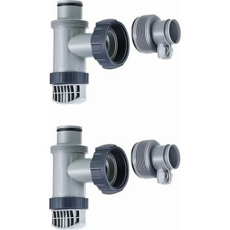 Lot de 2 adaptateurs de tuyau de rechange pour valve de réservoir de piscine, adaptateur de tuyau de type B pour Intex, adaptateur de filtre de piscine avec valve à piston (1/5)