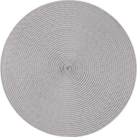 Strohfarbenes Tischset für Teller, aschgrau, 38 cm, 1 Stück