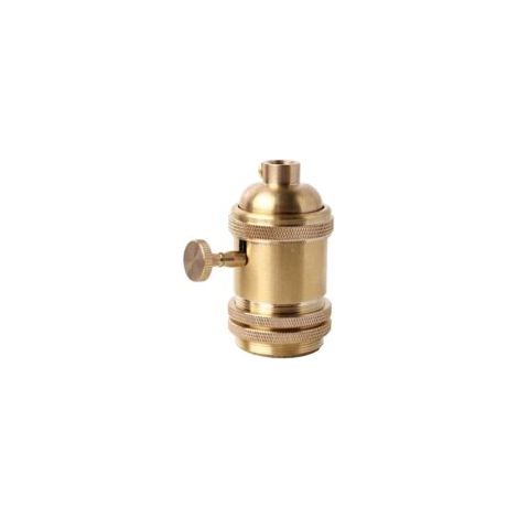 Vintage E26 E27 Lampenfassung mit Schalter in Kupfermessingfarbe (Gold)