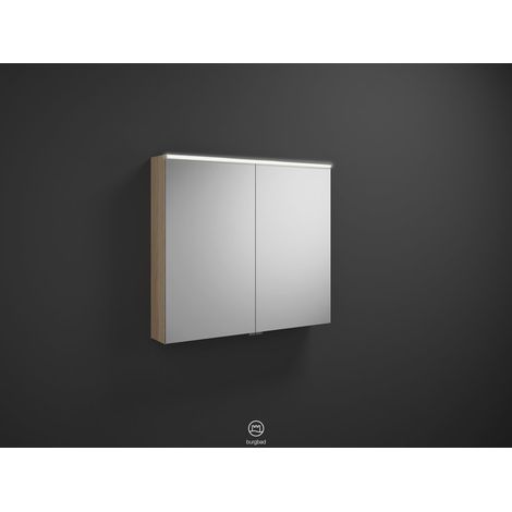 Armoire à miroir Burg Eqio 800x900x170, décor chêne cachemire