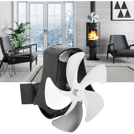 Ventilateur de cheminée mural avec aimant haute température, tube d'extraction de fumée magnétique et ventilateur d'énergie thermique, argenté. (1/5)