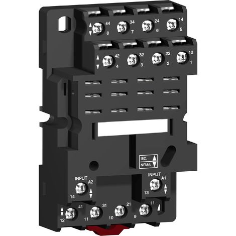 Socle de relais de puissance NANC 4 de conception compacte et compatible avec Schneider Electric